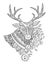 Deer coloring book for adults vector