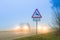 Deer crossing roadsign