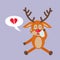 Deer Crying for Broken Heart Reindeer Disappointed