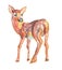 Deer drawn with wax crayons. Textural illustration