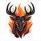 Deer emblem logo. Deer head colored print