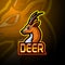 Deer esport logo mascot design