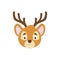 Deer face in cartoon style for children.