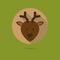 Deer face flat design icon