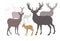 Deer family set collection silhouette style