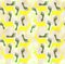 Deer and foot print seamless animal pattern