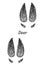 Deer footprint illustration, drawing, engraving, ink, line art, vector