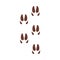 Deer Footprints, Animal Paw Silhouette Flat Vector Illustration