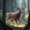 A deer in a forest AI generated