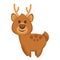 Deer funny cartoon character. Cute icon