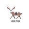 Deer geometric icon for company, school, sticker, shop, clothes