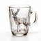 Deer Glass Mug With Ornate Embroidery Design