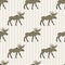 Deer gold christmas vector seamless pattern with