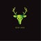 Deer Gradient green on a dark background. logo. symbol. vector
