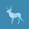 Deer graphic color illustration logo for the brand in modern gradient design, a plastic form of animal