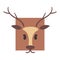 Deer head. Horned wild animal, trendy icon vector illustration