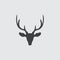 Deer head icon in a flat design in black color. Vector illustration eps10