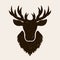Deer head silhouette vector vintage graphic object