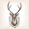 Deer head trophy sketch vector illustration