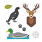 Deer head wild and bird duck silhouette mammal reindeer wildlife antler graphic and design horned stag drawing sign