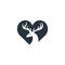 Deer heart shape logo design.