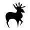 Deer hoof, simple black and white logo.