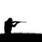 Deer hunter silhouette