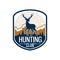 Deer hunting heraldic badge for hunt club design