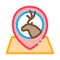 Deer Location Icon Vector Outline Illustration