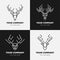 Deer logo icon template collection set design, generic line style