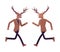 Deer man, elegant mister moose, animal head stylish human jogging