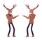 Deer man, mister moose, animal head human hey you pose