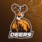 Deer mascot vector logo design with modern illustration concept style for badge, emblem and tshirt printing. deer illustration