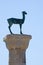 Deer monument in port of Rhodes, Greece