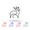 Deer one line multi color icon. Simple thin line, outline vector of animals one line icons for ui and ux, website or mobile