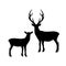 Deer papa and mama vector. Stag isolated illustration.