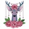 Deer and Peonies Pattern