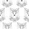 Deer and Peonies Seamless Pattern