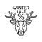 Deer per cent icon. Simple line, outline vector elements of winter sale icons for ui and ux, website or mobile application