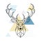 Deer polygonal head. Scandinavian style.