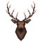 Deer portrait in pixel art style.
