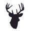Deer portrait silhouette, vector