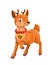 Deer or reindeer fawn with red collar and bell