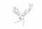 Deer or reindeer head continuous one line drawing minimalist design vector illustration isolated on white background. Editable