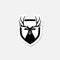 Deer shield sticker icon logo