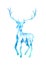 Deer silhouette. Wild animal image.Landscape with waterfall.