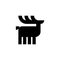 Deer simplified sign. Ethnographic symbol of moose