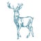 Deer sketch blue vintage