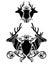 Deer stag heads and heraldic shield black and white vector decor set