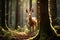 A Deer Standing In The Middle Of A Forest Deer Habitat, Majestic Beauty, Fawn Protection, Forest Eco